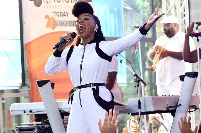 Janelle Monae performs on the Today show with several of her Wondaland Records label mates.